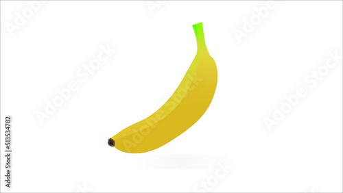 Single banana fruit vector illustration on isolated background