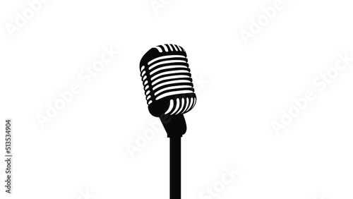 Microphone isolated on white background vector illustration