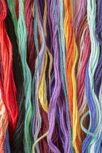 Colorful embroidery floss