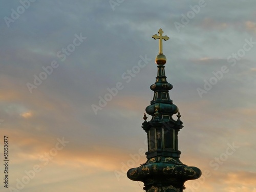 Tower of orthodox church of Saint George in Novi Sad, Serbia