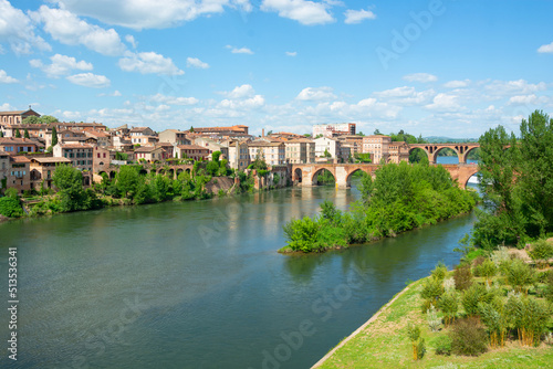 Beautiful view of the Tarn River in Albi in France. © allai