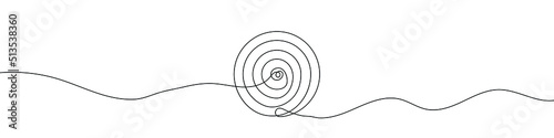 Linear background of target. One continuous line drawing of a target sign. Vector illustration. Linear target icon isolated