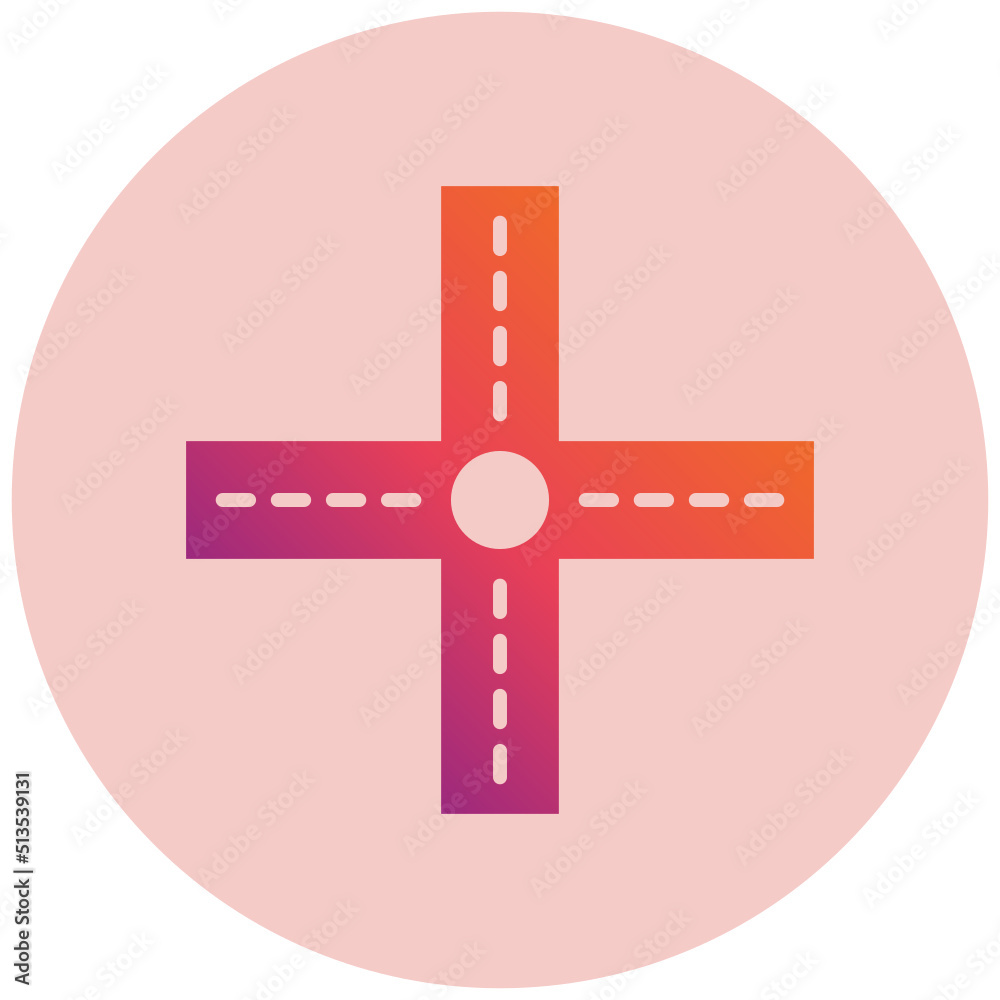 Obraz premium Road Intersection Icon