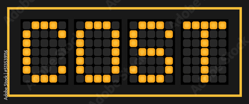 Orange color led banner in word cost on black background