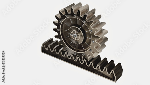 Billede på lærred Table clock in the form of rack and pinion gear