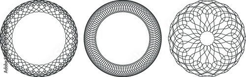 Guilloche patterns, rosette patterns in vector