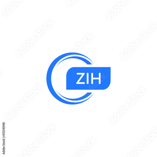 ZIH letter design for logo and icon.ZIH typography for technology, business and real estate brand.ZIH monogram logo.vector illustration. photo