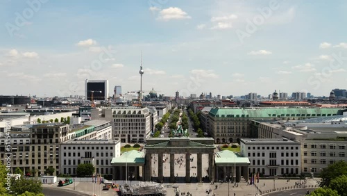 Aerial view on Berlin city center and Brandenburger gate