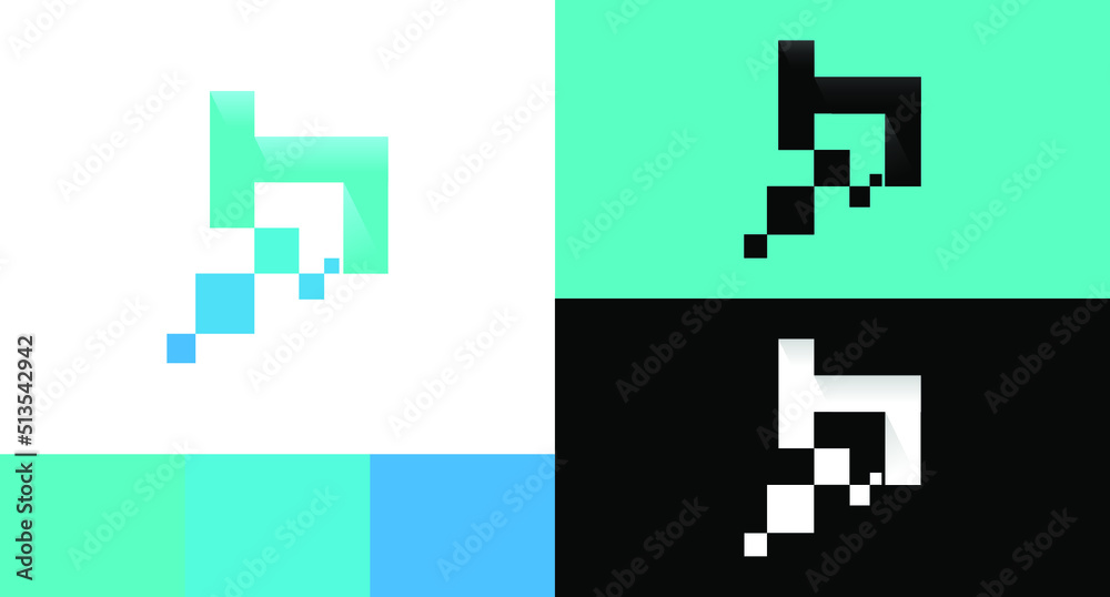 Internet Bit pixel Network Connection Logo Design Concept Internet Bit pixel Network Connection Logo Design Concept