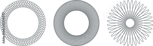 Guilloche patterns, rosette patterns in vector