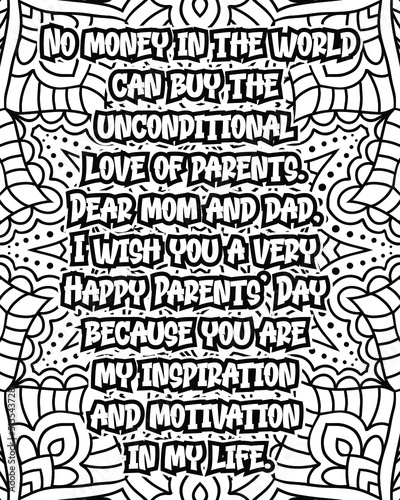 parents day quotes coloring page design. inspirational coloring pages design.