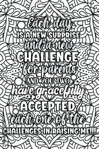 parents day quotes coloring page design. inspirational coloring pages design.