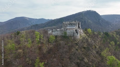 Aerial view of Uhrovec Castle in Slovakia photo