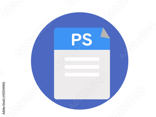 ps file icon. photoshop. Web. Vector illustration