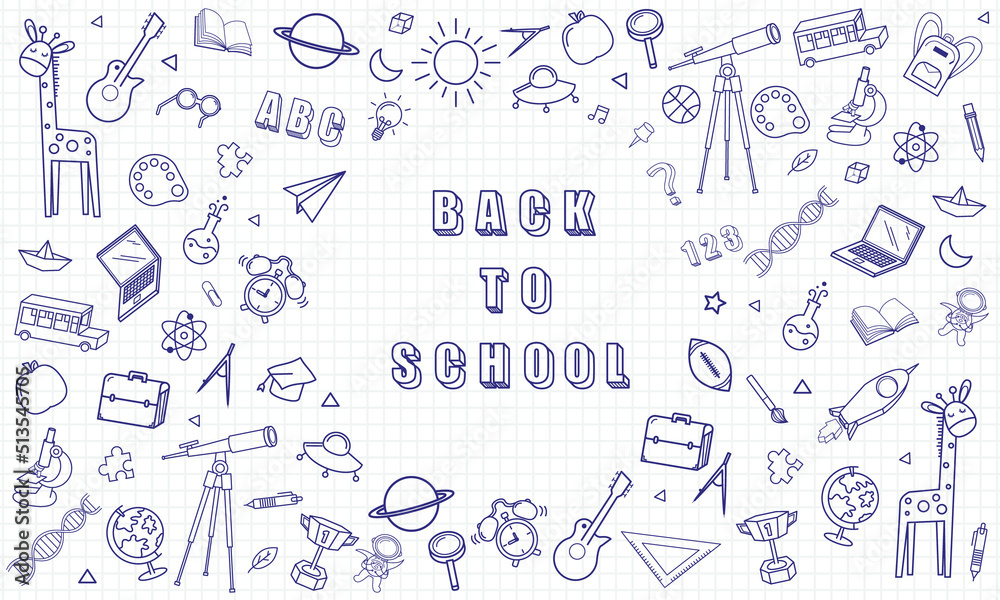 Blank white worksheet exercise book Home school and back to school vector design.