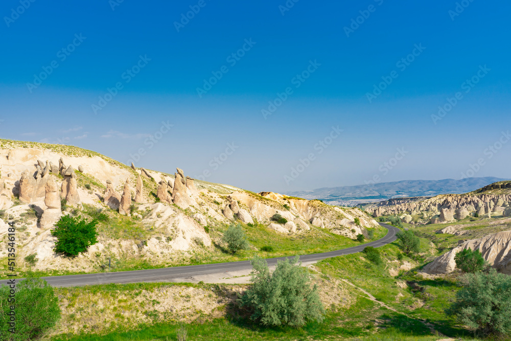Naklejka premium Cappadocia Cave city Uchhisar Landscapes of Cappadocia Tourist Turkey