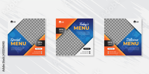 Food social media instagram promotion banner post design