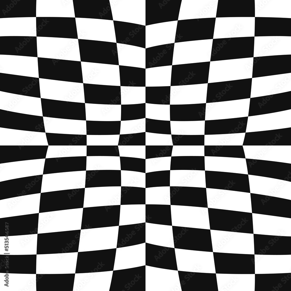 Fototapeta premium Checkered simple and convex pattern. Black and white rectangles in a stylish vector and seamless pattern. For prints and interior decoration, pillows, various items, gift wrapping.