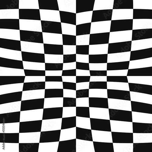 Checkered simple and convex pattern. Black and white rectangles in a stylish vector and seamless pattern. For prints and interior decoration, pillows, various items, gift wrapping.