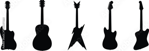 Guitar Silhouettes in vector