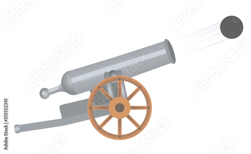 Medieval armory cannon. vector illustration