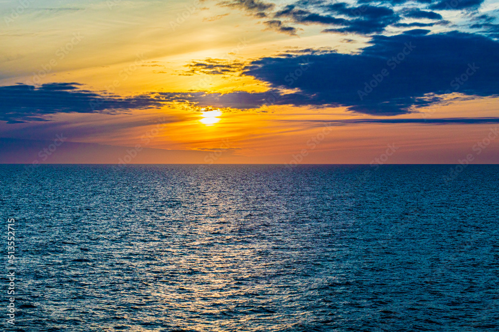 A summer sunset in the Baltic Sea off the coast of Sweden