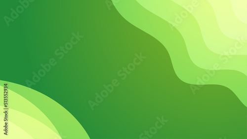 Abstract green fluid shape modern background with copy space, vector.