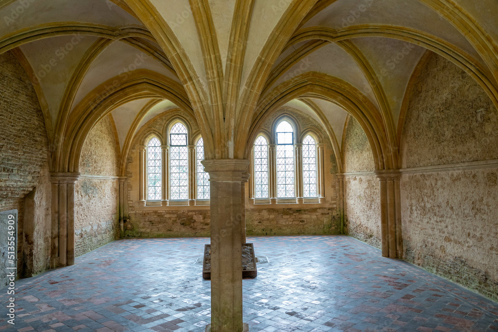medieval cloisters of an old Abbey in england