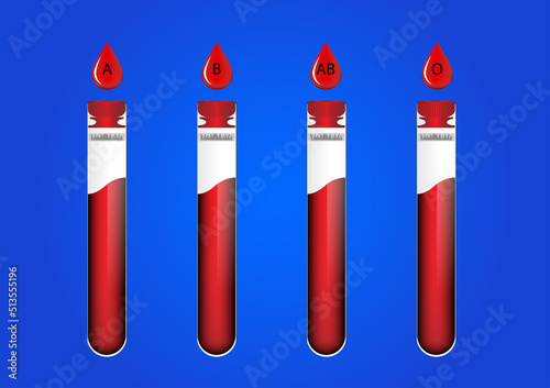  BLOOD TUBE with separation blood type vector illustration