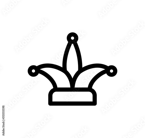 Jester hat linear icon, Vector.