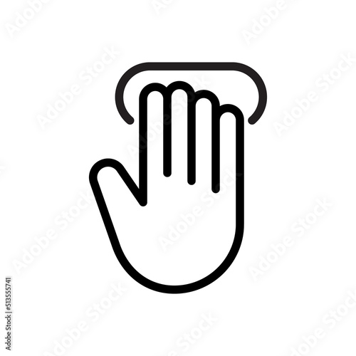 Gesture four fingers touch .
