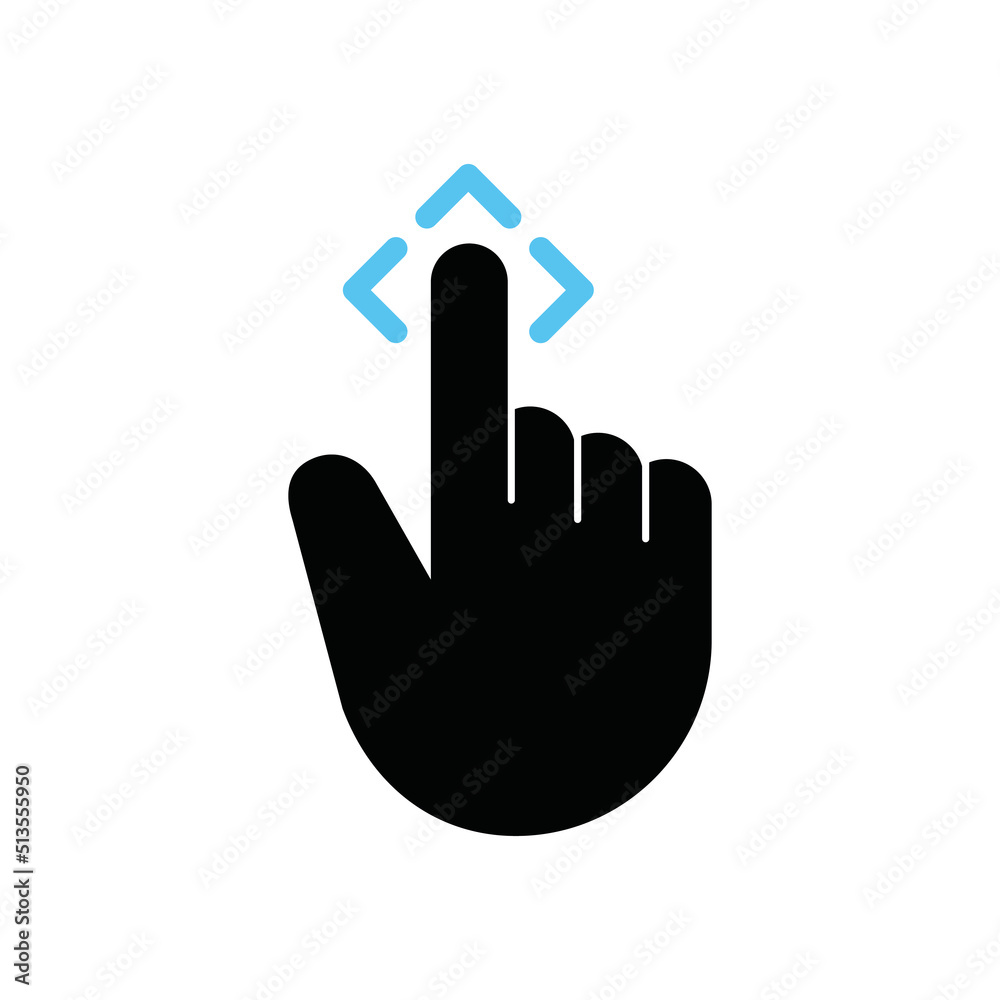 Fototapeta premium Gesture finger touching on the screen or interface technology screen in different directions, Vector, Illustration.