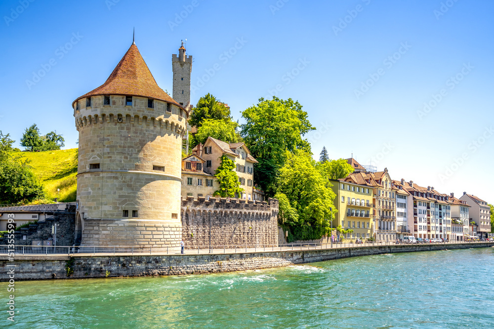 Fototapeta premium Zwei Türme, Luzern, Schweiz