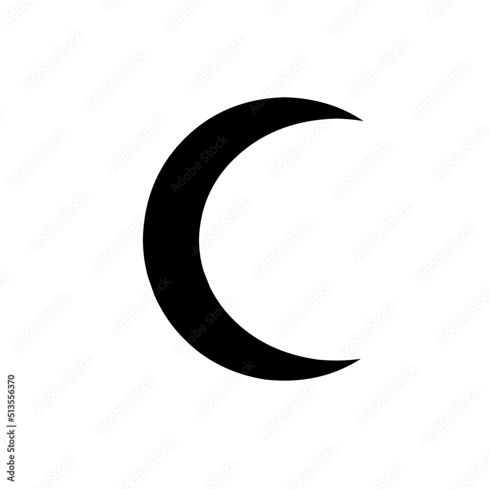 Vector of a black moon on a white background Stock Vector | Adobe Stock
