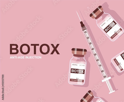 Botox illustration concept. Botulinum toxin anti aging treatment 
