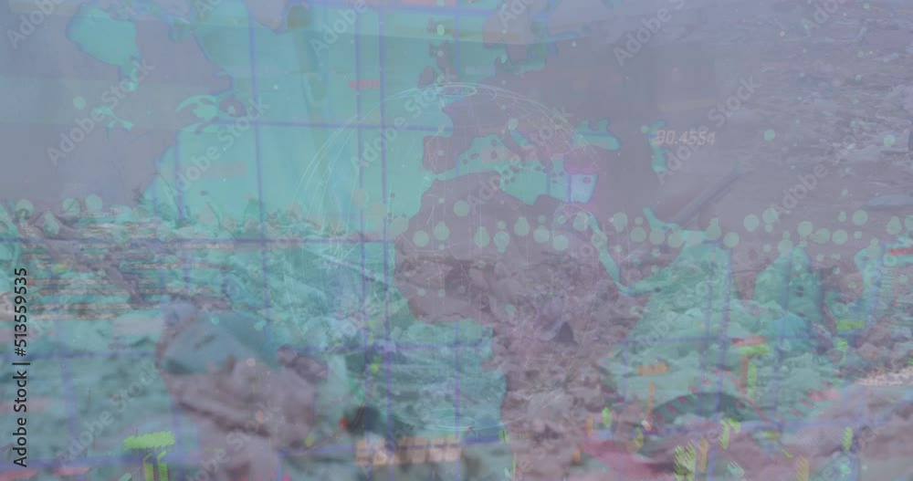 Animation of data processing over rubbish dump Animation of data processing over rubbish dump