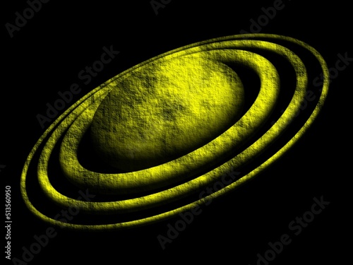Planet, 3d render of a glowing neon sign symbol