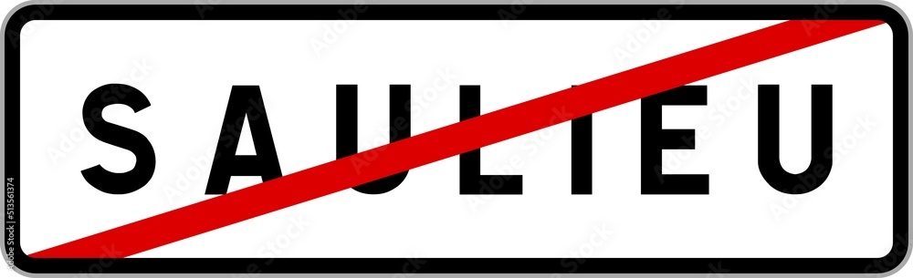Panneau sortie ville agglomération Saulieu / Town exit sign Saulieu
