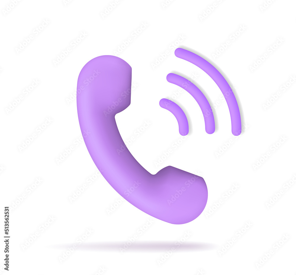 Call phone icon. Telephone handset. 3d tube for support, hotline, contact and help of customer. Emergency service concept. Sign of information and communication. Vector Call phone icon. Telephone handset. 3d tube for support, hotline, contact and help of customer. Emergency service concept. Sign of information and communication. Vector