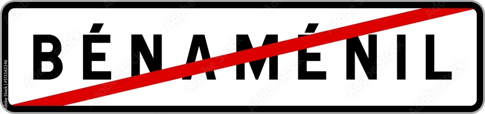 Panneau sortie ville agglomération Bénaménil / Town exit sign Bénaménil