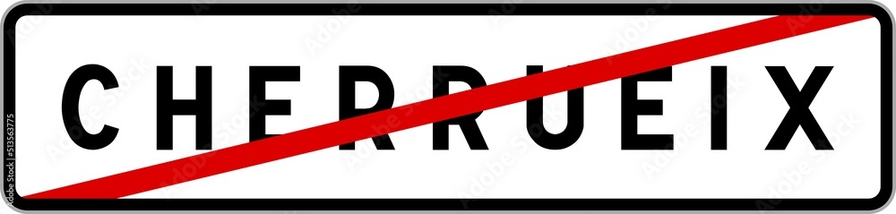 Panneau sortie ville agglomération Cherrueix / Town exit sign Cherrueix Panneau sortie ville agglomération Cherrueix / Town exit sign Cherrueix