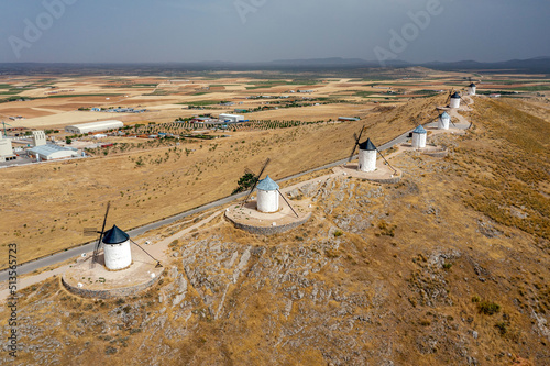 Cervantes Don Quixote windmills. Consuegra, Castile La Mancha, Spain, Europe photo