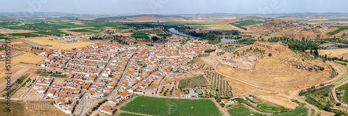 Aerial view of Medellin, a Spanish municipality in the province of Badajoz, Extremadura. Spain photo