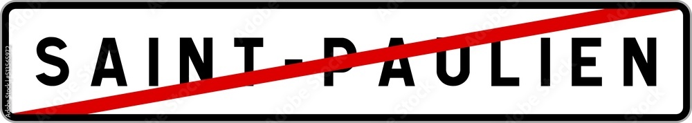 Panneau sortie ville agglomération Saint-Paulien / Town exit sign Saint-Paulien