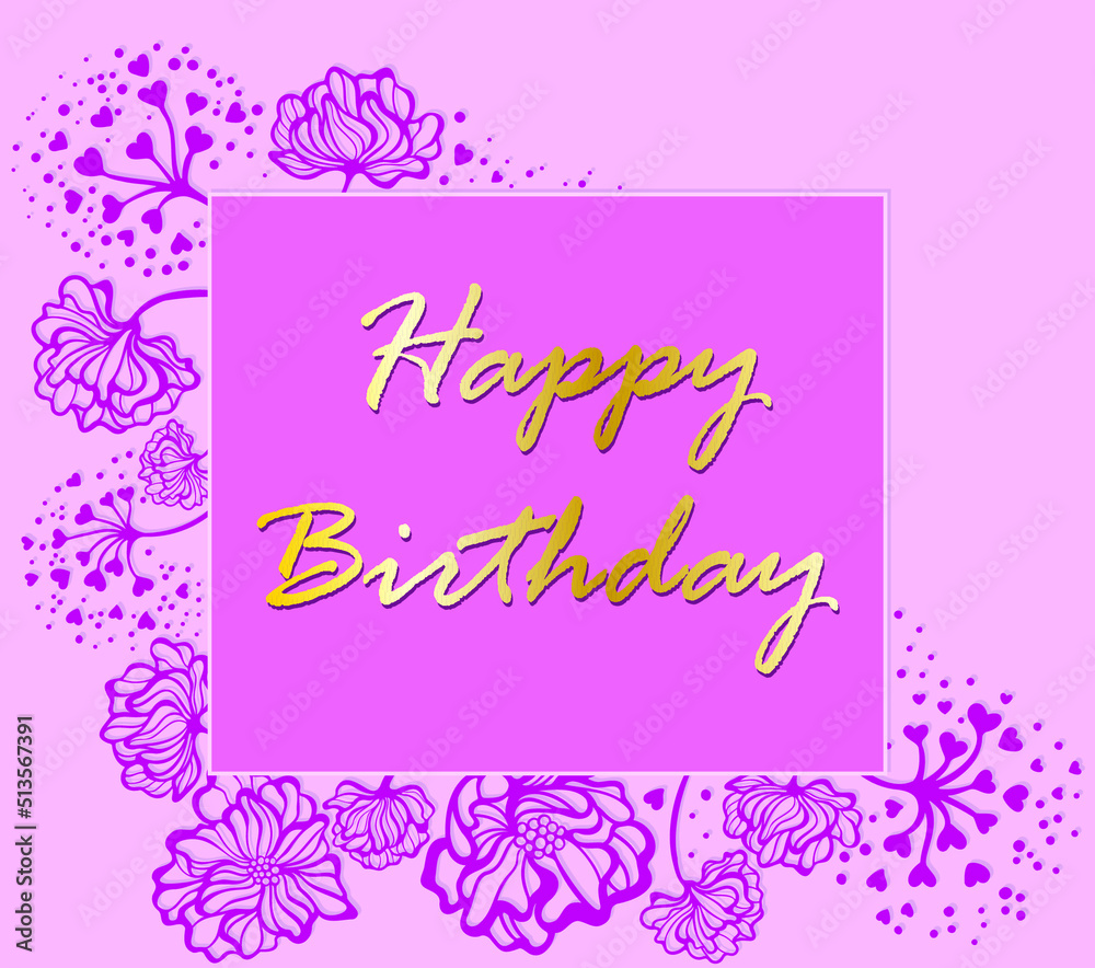 Naklejka premium Happy birthday card. Celebration background with text. Vector illustration