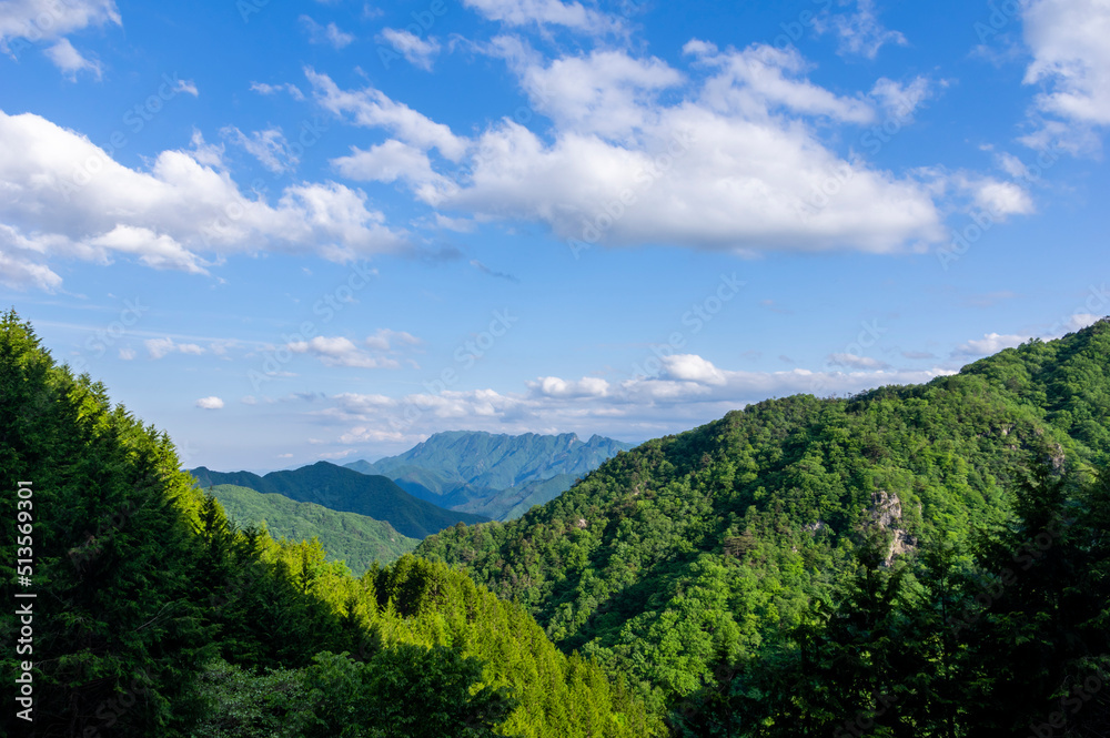 御荷鉾スーパー林道から見る山の風景