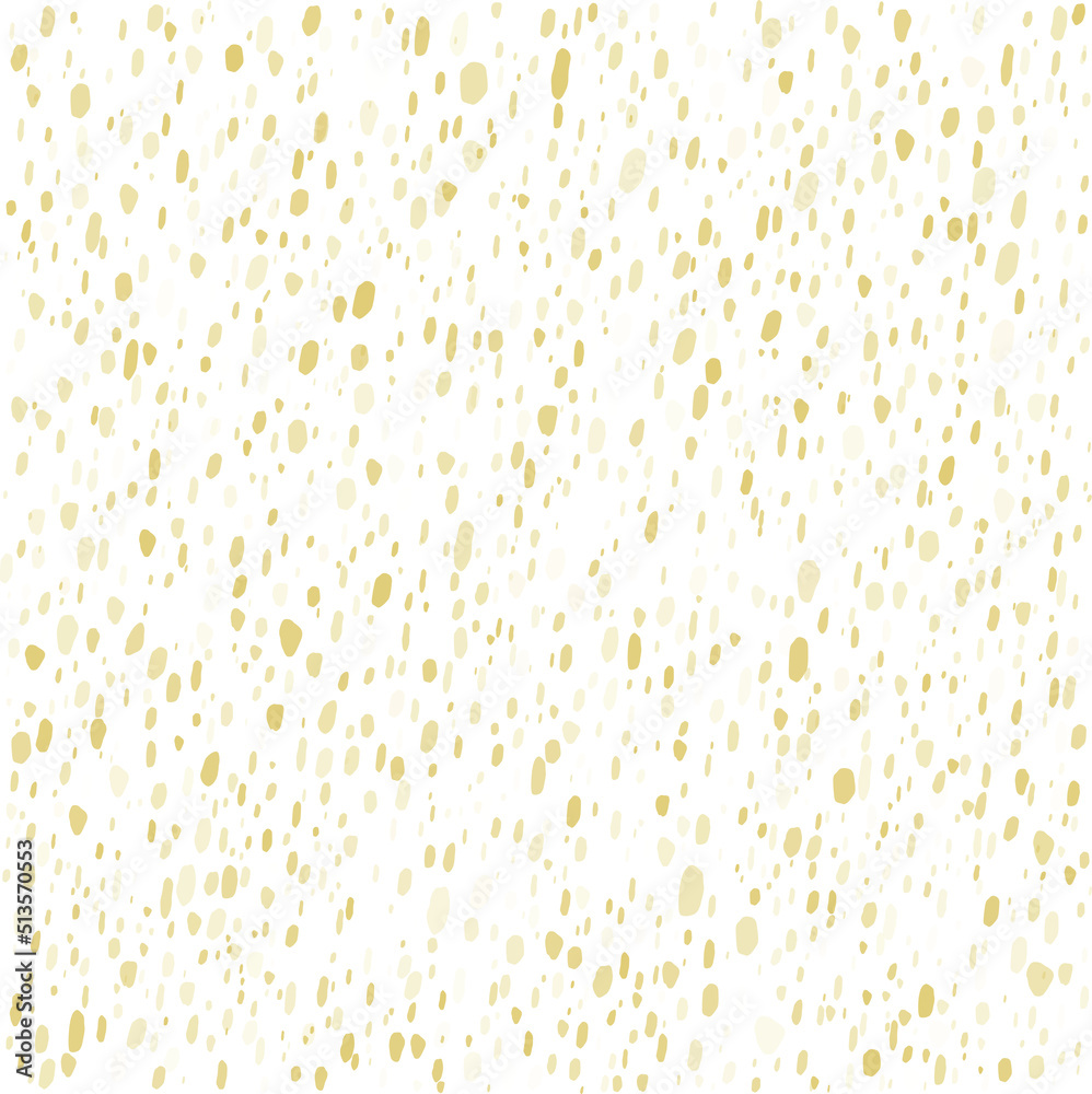 Golden Abstract Flying Spots ang Dots Vector seamless pattern