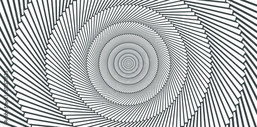 Background of spiral white and gray shapes, with white depth and continuation