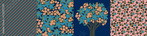 Obraz na plátně Plumeria tropical seamless pattern. Frangipani.
