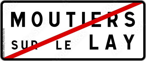 Panneau sortie ville agglomération Moutiers-sur-le-Lay / Town exit sign Moutiers-sur-le-Lay